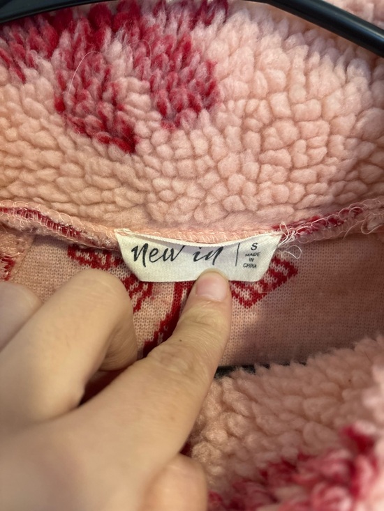 Blush Pink Bow Sherpa Quarter-Zip Pullover - Picture 2 of 2